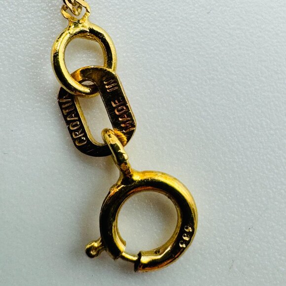 Vtg 14K Gold Mystic Topaz Pendant Necklace With Rope Chain Made In Croatia - Picture 9 of 16